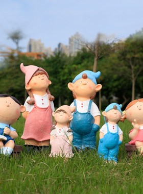 花园摆件庭院子装饰品创意t橱窗园林景观大卡通娃娃雕塑幼儿园造