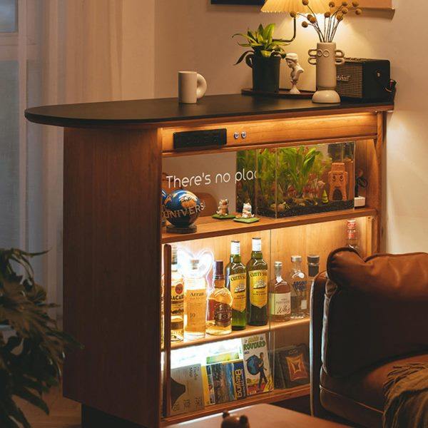 尽欢岛台家用樱桃实木岩板隔断小吧台客厅收纳柜酒柜餐边柜储物柜,住宅家具,岛台,淘宝优惠券,粉丝福利购,淘宝优惠卷