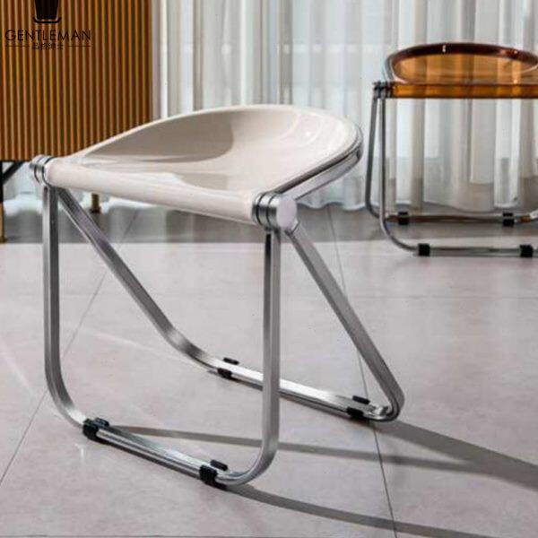 简约餐椅家用透明户外便携式中古家具折叠凳亚克力凳子塑料水晶椅