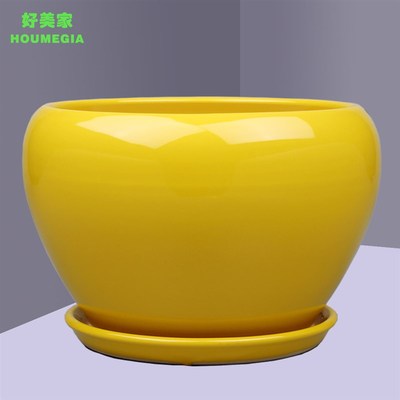 陶瓷花盆带托盘特大-大-中号家用办公室J内阳台绿萝兰花多肉绿植