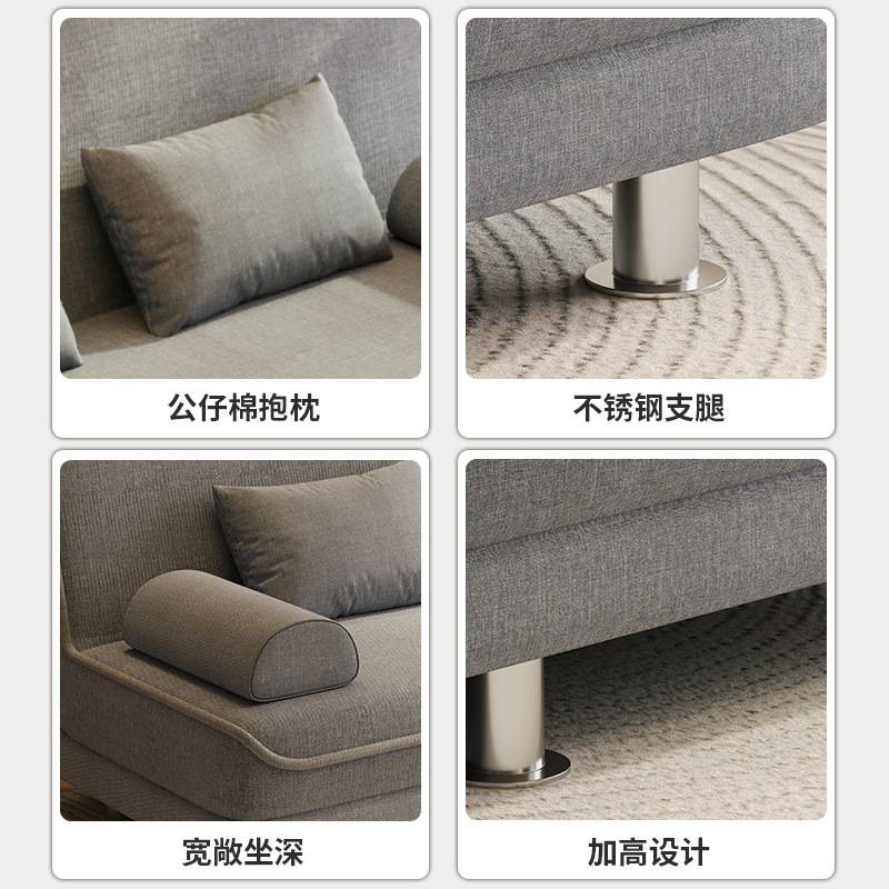 多功能可折叠出租房双三人布艺沙发卧室两用沙新品沙发客厅小户型