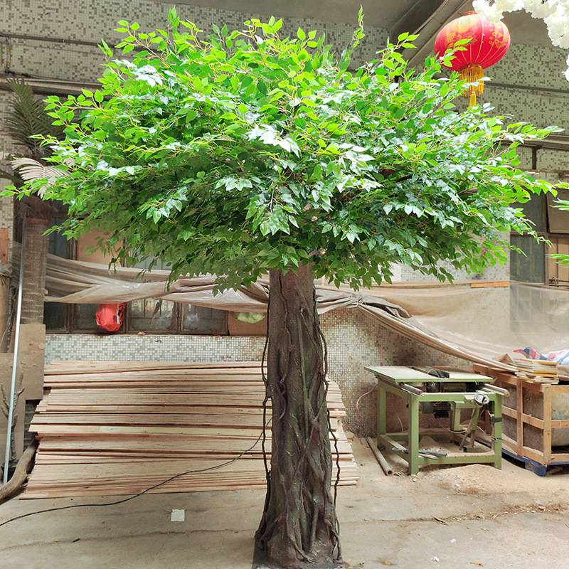 仿真绿植榕树人造景观盆栽落地植物摆件绿化假树装饰室内造景榕树
