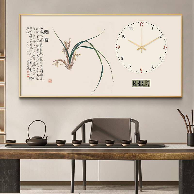精科电子万年历客厅整点报时简约创意挂钟长方形时尚大气时钟