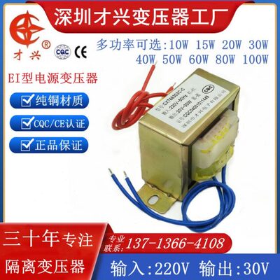电源变压器 10W15W20W30W40W50W60W80W100W 220V转30V 交流变压器