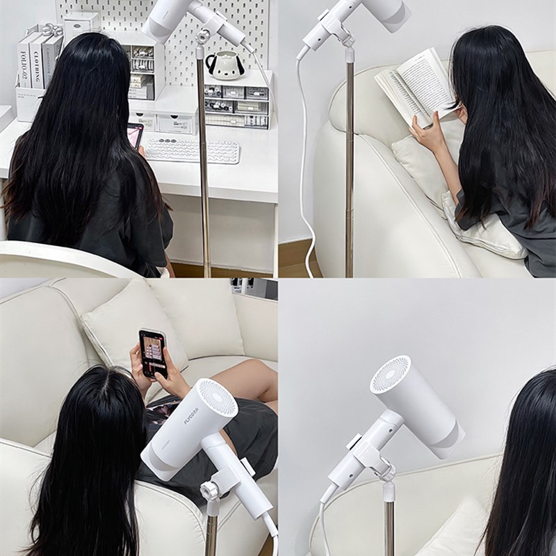 吹风机置物架免打孔家用高端卫生间牙刷一体收纳架伸Y缩立式落地