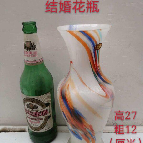 老库存 80年代 花瓶  结婚用品 老琉璃 经典收藏 客厅摆件