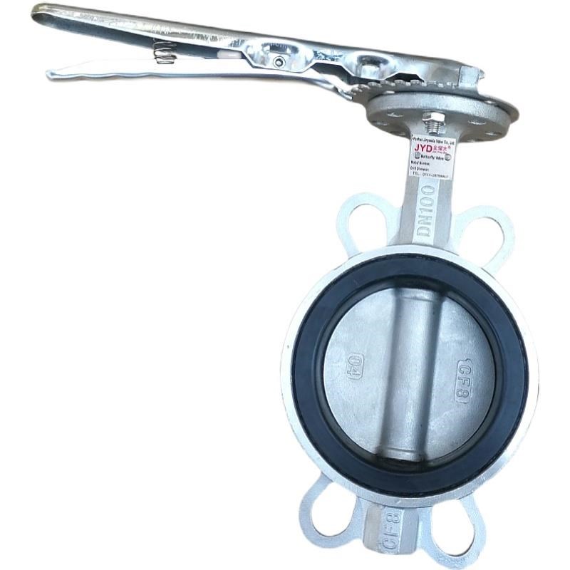 D71X-16P手动对夹式蝶阀304不锈钢手柄碟阀3寸4寸DN65 80 1Y00 15