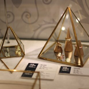 超Q超精致复古金字塔式首饰盒/玻璃首饰盒/首饰收纳盒/首饰展示盒