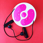 室内健身磁石多功能便携带拉绳半月双色家用扭腰盘