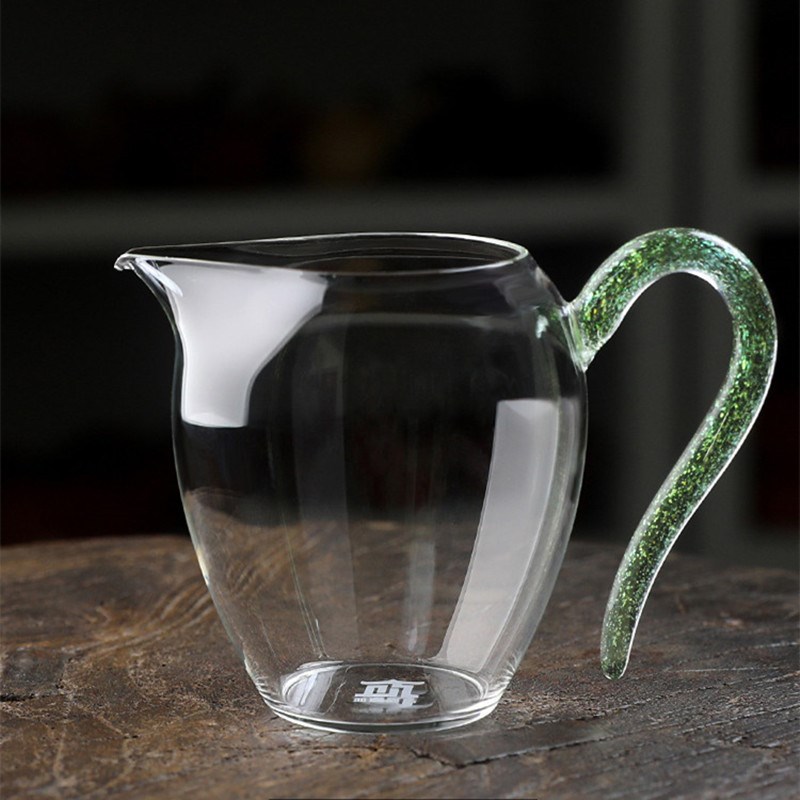 彩把高硼硅玻璃茶海匀杯 家x用过滤分茶器 耐热玻璃茶具公道杯