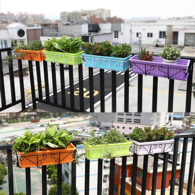 长方形塑料蔬菜种植箱 悬挂铁架子 花盆阳台栏杆种菜盆供应,家居饰品,花盆,淘宝优惠券,粉丝福利购,淘宝优惠卷