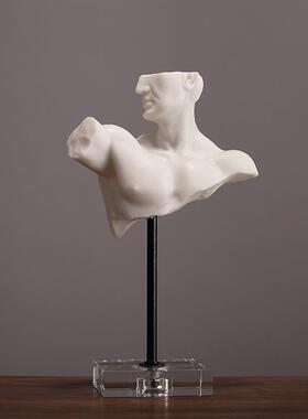 北欧风格半身人物造型摆件样板房样品间客厅电视柜书桌书房装饰品