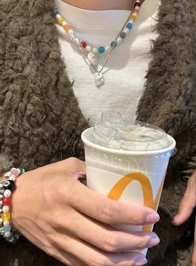 billy同款 黑八太极骰子珍珠彩色手錬 DINS复古CleanFit风格潮流