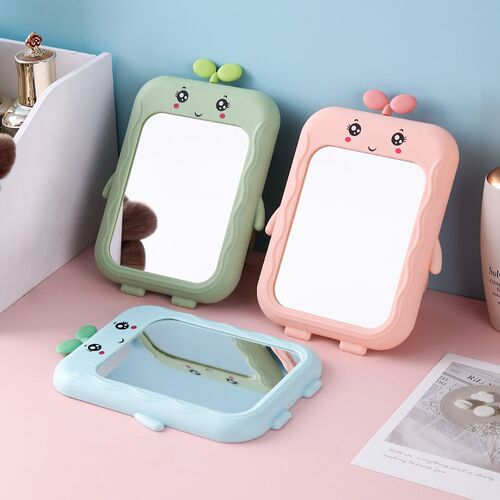 Compact Mirror for Portable Makeup Cute Foldable Desktop Sta