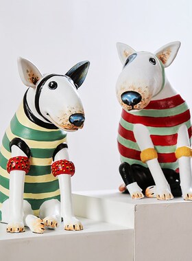 潮玩招财狗彩绘卡通树脂摆件现代简约H客厅样板房儿童房装饰品送