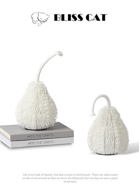 现代简约黑白g树脂抽象刺梨装饰品样板间酒店书房客厅茶几软装摆