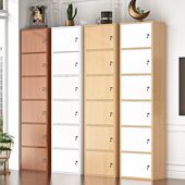 加大带锁柜子储物柜带门家用床头柜落地多功木质能收纳柜置物架