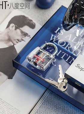 小清新克莱因蓝摆件样板间主人房男士摆设创意现U代轻奢彩色装饰