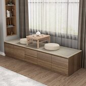 实木阳台储物柜飘窗柜可坐长条柜卧室榻榻米窗台地柜矮柜置物定做