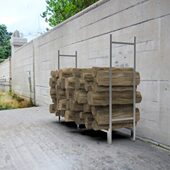 简约不锈钢柴火架木柴架木架户外室内木架火木存储钢架木材收纳架