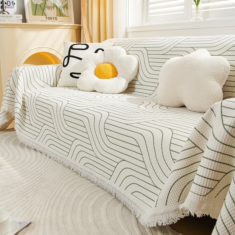 ALJ6棉麻沙发盖布巾防猫抓沙发套罩F全包垫四季通用简约沙发毯全