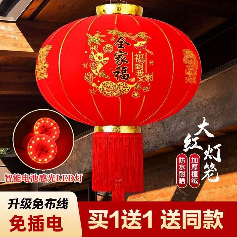 春节灯笼2024新款过年户外大门口免插电装N饰品大红灯笼家用宫灯