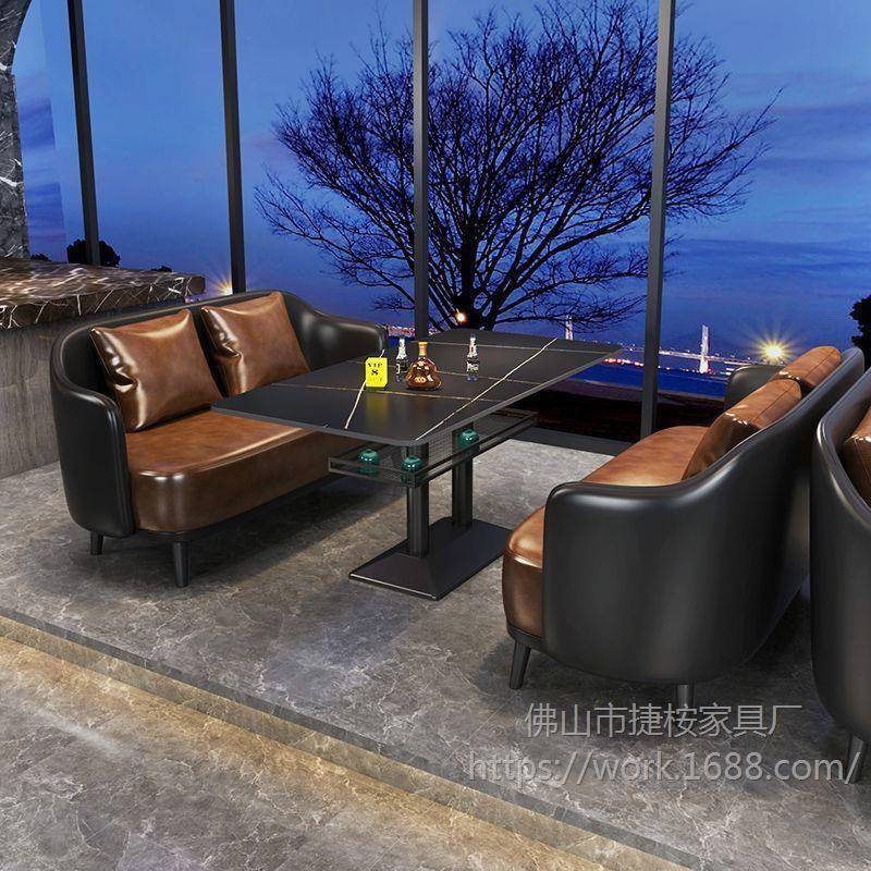 酒吧工业复古卡座沙发咖啡厅西餐厅桌子奶茶音乐小酒馆桌椅组合