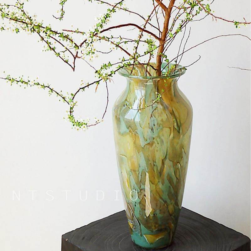 现代家居复古岩石肌理琉璃花瓶艺术高级轻奢水培百合插花摆件,纺织面料/辅料/配套,纺织机械配件,淘宝优惠券,粉丝福利购,淘宝优惠卷