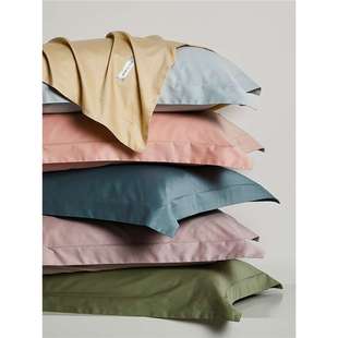 轻奢棉贡缎长绒棉枕套一对装 纯棉高端酒店全棉单人纯色枕头套