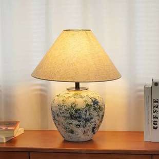 新中式 饰氛围灯具 陶瓷台灯复古客厅卧室床头书房民宿酒店样板房装
