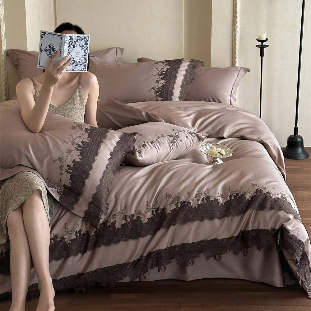复古蕾丝刺绣100s长绒棉四件套柔软细腻花边双人被套床品,标准件/零部件/工业耗材,车间地垫,淘宝优惠券,粉丝福利购,淘宝优惠卷
