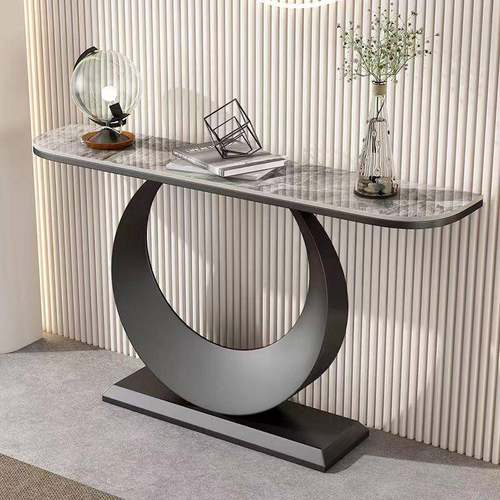 意式岩板玄关桌端景台入户柜现代简约轻奢客厅靠墙窄桌条案