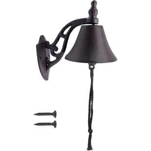 乡村复古壁挂铸铁晚餐钟金属门铃工艺品户外庭院酒吧墙面装 饰铁艺