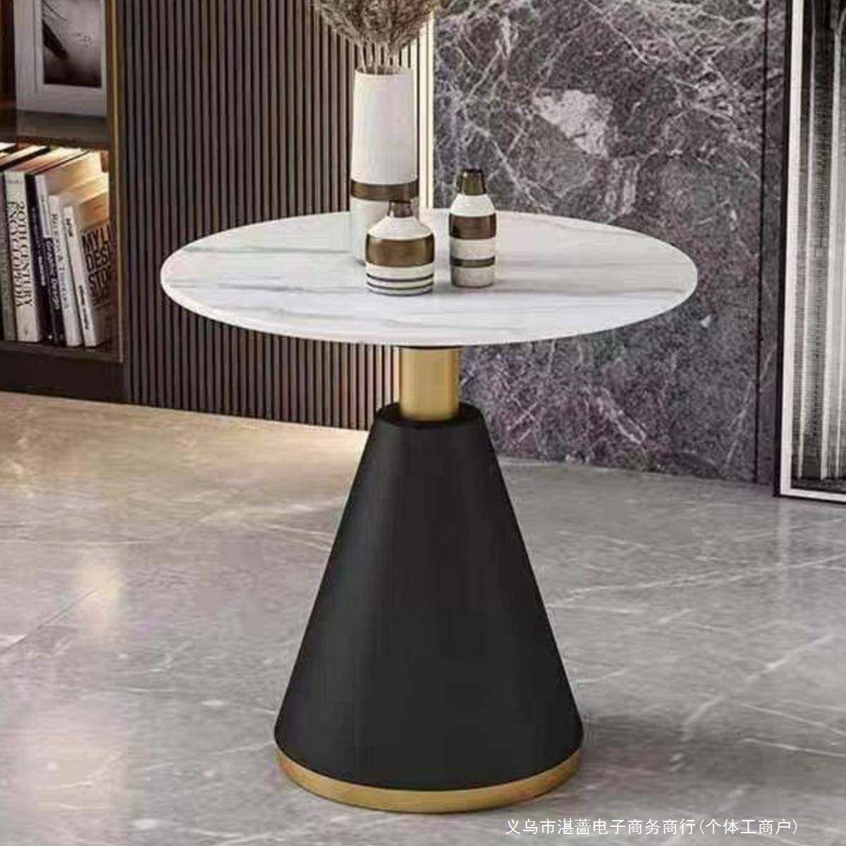 轻奢售楼部洽谈桌酒店岩板小圆桌接待会客桌客厅简约沙发边几茶几,基础建材,脚轮/万向轮,淘宝优惠券,粉丝福利购,淘宝优惠卷