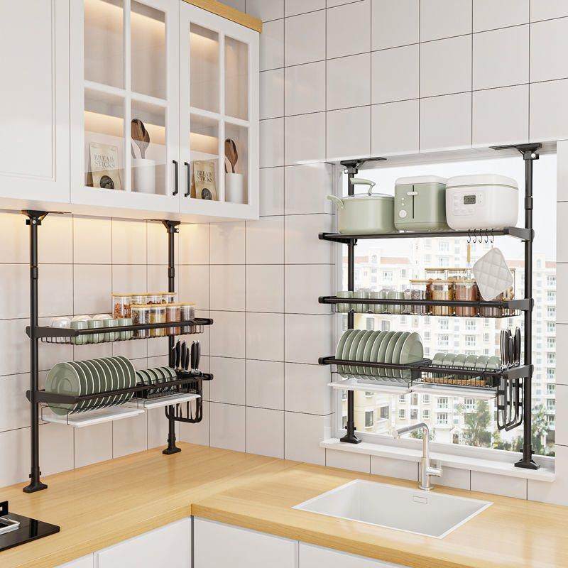 厨房窗台置物架顶天立地窗户挂架碗碟沥水架伸缩免打孔收纳水槽,厨房/烹饪用具,抹布架/厨房清洁收纳架,淘宝优惠券,粉丝福利购,淘宝优惠卷