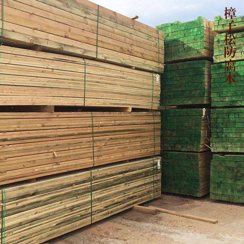 UXC厂樟家定子木地板室外花园景观木松花架质桥梁道路樟子松栏杆