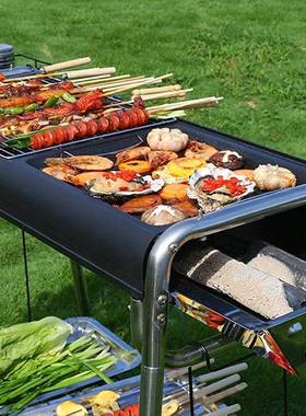 AL102564家用户烧烤加厚大号煎盘搪瓷木烤盘不外炭粘盘烧烤工具用