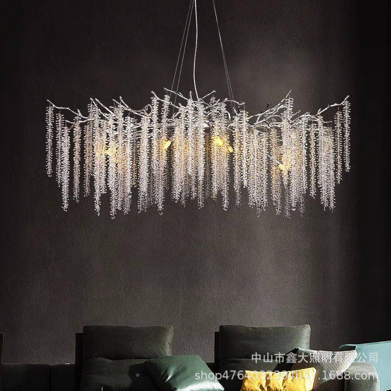 法师式餐厅灯轻吊灯客奢厅主灯奢大厅水232晶设计豪华华大气树枝