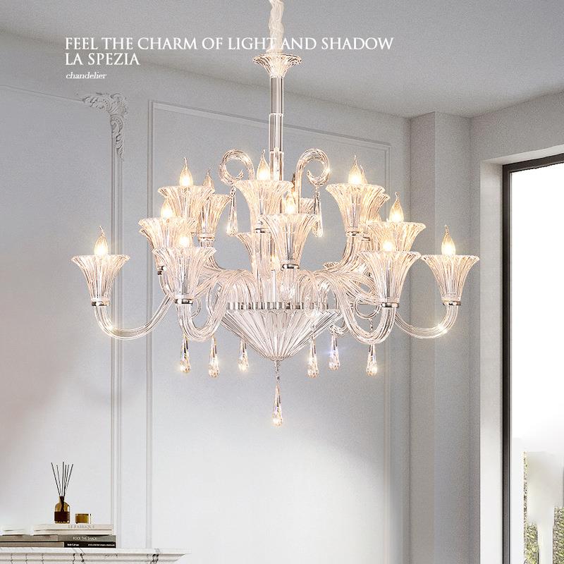 法式轻奢吊灯别墅客厅灯餐厅灯卧室高端大气水晶吊灯创意个性艺术