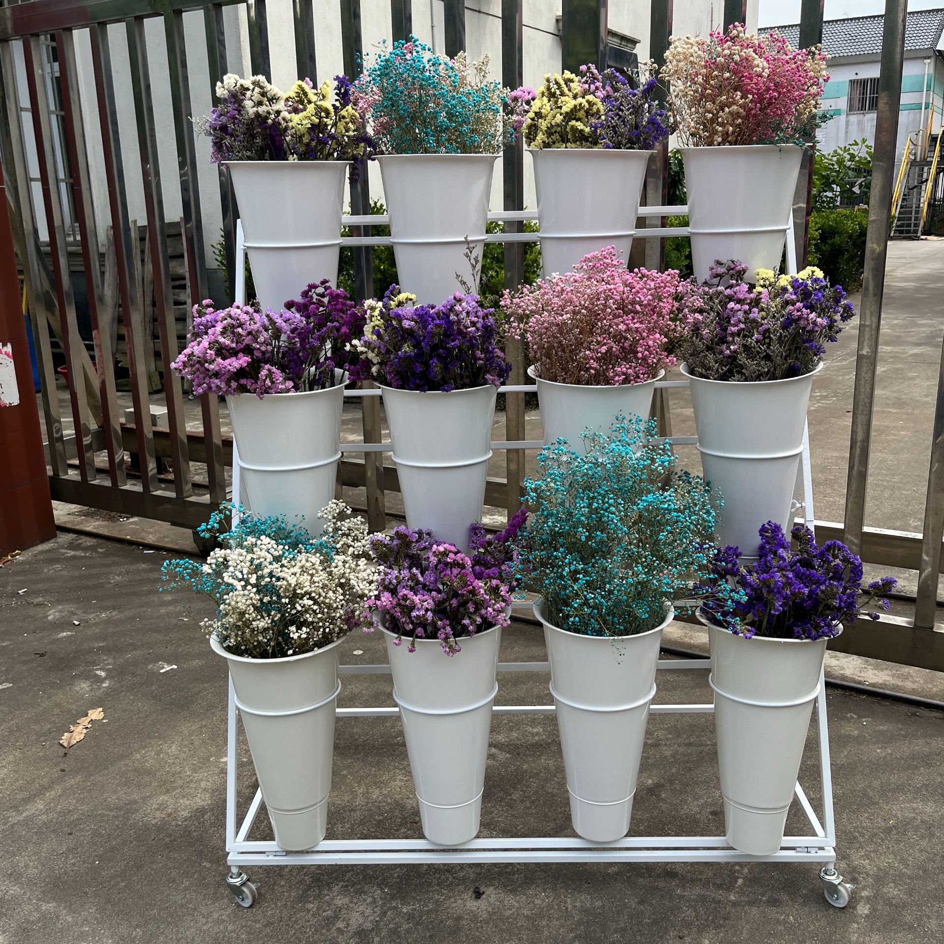 鲜花展示架花店用摆摊落地花桶用品婚庆花篮高脚底座置物架鲜花架