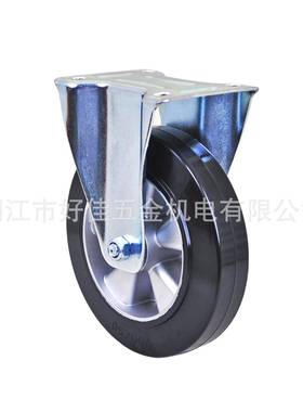 源头工厂产品200X50X55mm好欧洲款重型铝芯黑色橡胶定向脚轮