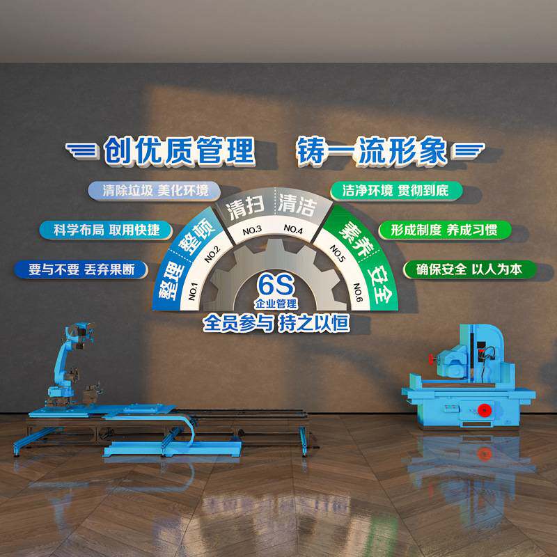 企业文化墙工厂车间6s管理办公室布置仓库安全生产宣传标语墙贴画