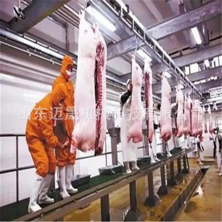 全自动毛猪生猪打毛机设备 分割车间排酸间猪轨道线 猪屠宰流水线