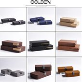 简约现代真皮革首饰收纳盒子样板房卧室别墅售楼中心软装 饰品摆件