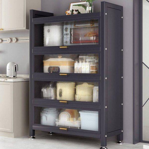 厨房置物架家居微波炉烤箱储物柜防尘翻盖收纳柜多层放锅落地橱柜,厨房/烹饪用具,微波炉置物架,淘宝优惠券,粉丝福利购,淘宝优惠卷