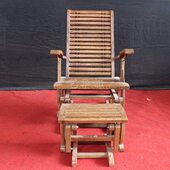 实木家具 躺椅 艺木仙居 非洲鸡翅木中年老摇椅 仙游红木古典家具