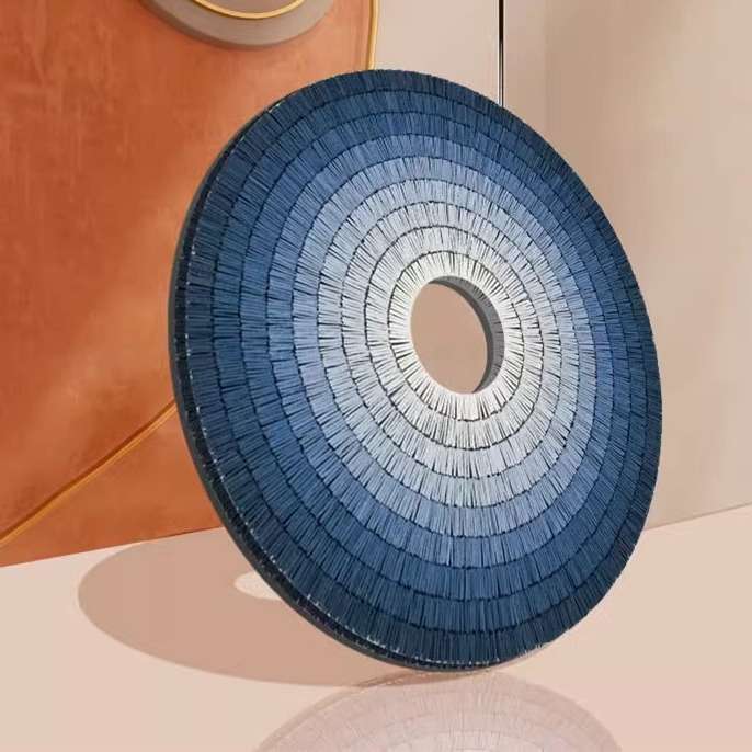 现代轻奢简约玄关圆形装饰画手绘渐变实物3d立体挂画玄幻走廊壁画图片