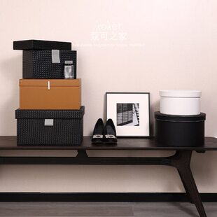 Koket蔻可 摆件 轻奢样板间衣柜收纳箱衣帽间收纳盒咖色展厅软装