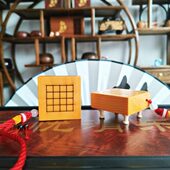 围棋小棋盘挂件实木小棋盘摆件钥匙链书包围棋棋盘挂饰文创周边