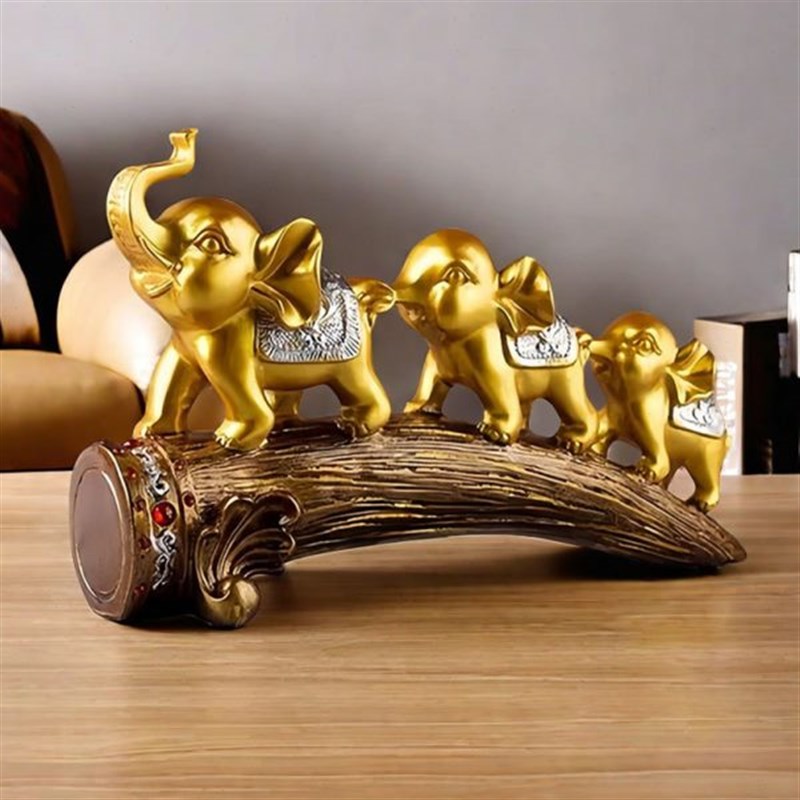 聚财象摆件招财创意客厅玄关电视柜装饰办L公室桌面工艺品轻奢高